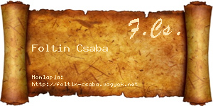 Foltin Csaba névjegykártya